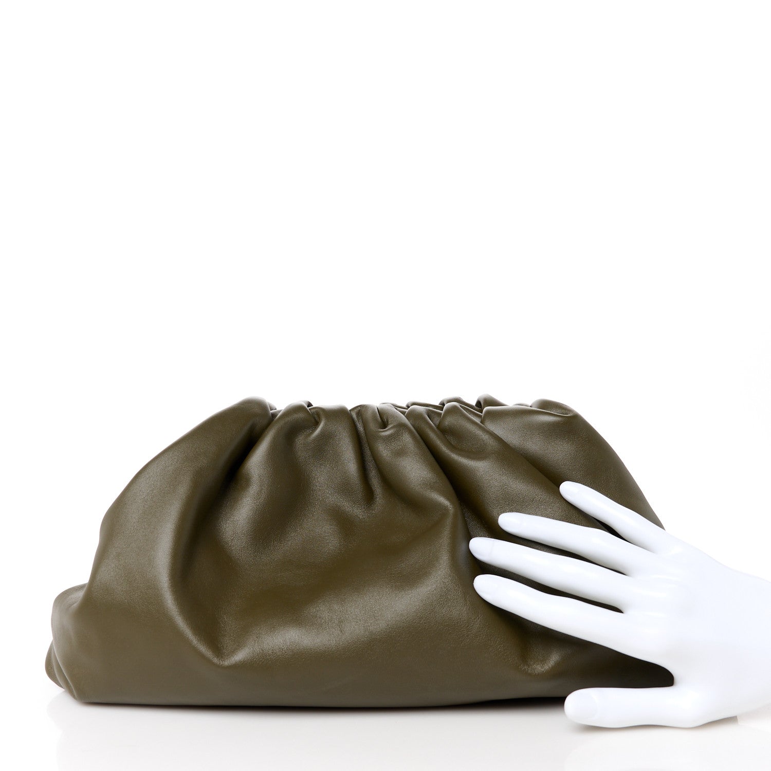 Bottega Veneta Smooth Butter Calf The Pouch Oversized Clutch Mud 2 of 11