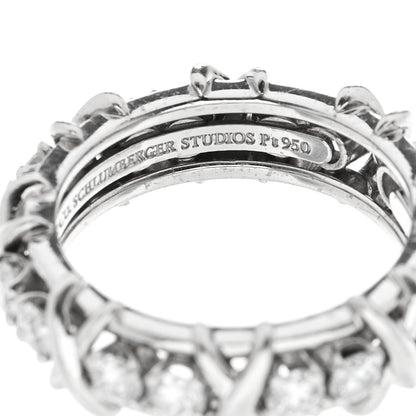 Tiffany Platinum Diamond Schlumberger Sixteen Stone Ring 51 5.75 5 of 6