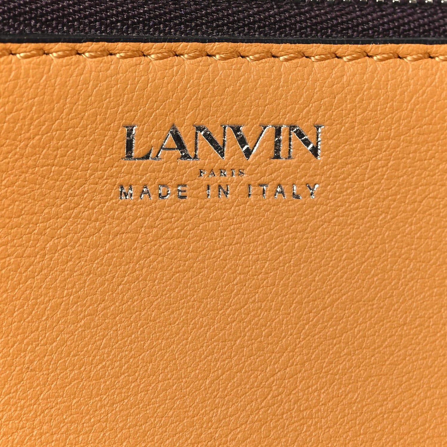 Lanvin Suede Calfskin Hook Bag Brown Yellow 7 of 10