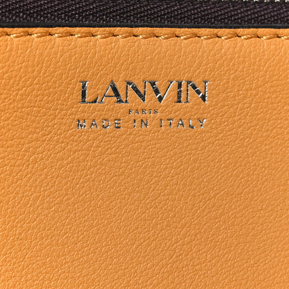 Lanvin Suede Calfskin Hook Bag Brown Yellow 7 of 10