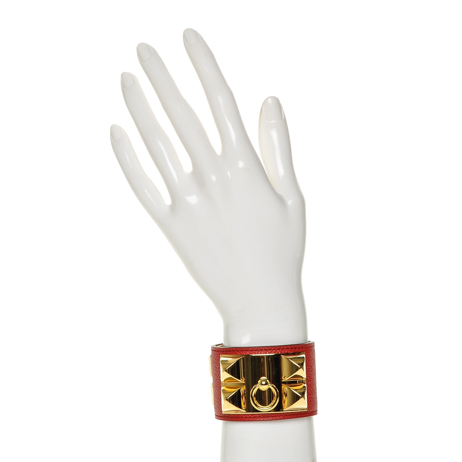 Hermes Epsom Collier de Chien CDC Bracelet S Rouge Casaque 2 of 5