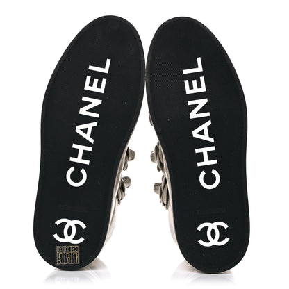 Chanel Metallic Lambskin Camellia High Top Sneakers 37 Gold 10 of 18