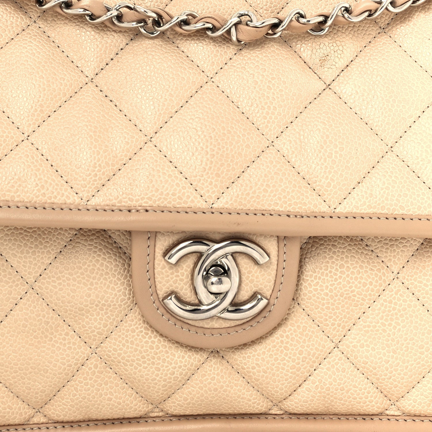 Chanel Caviar Quilted Large French Riviera Flap Beige 9 of 11