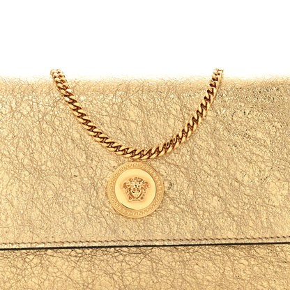 Versace Metallic Calfskin Medusa Clutch With Chain Gold 8 of 12