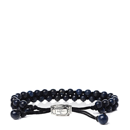 David Yurman Sterling Silver Lapis Lazuli 6mm Spiritual Beads Two-Row Bracelet 3 of 6