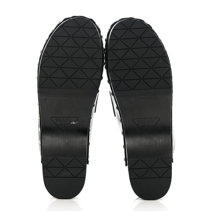 Prada Natural Calfskin Metal Triangle Logo 45mm Clogs 39 Black 5 of 11