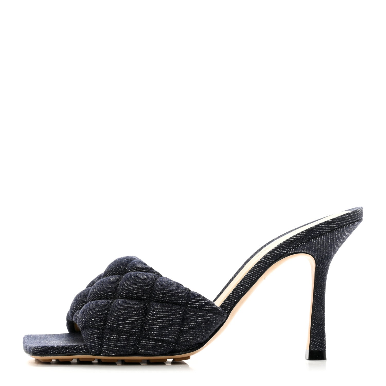 Bottega Veneta Denim Matelasse Padded Mule Sandals 37.5 Indigo 1 of 7