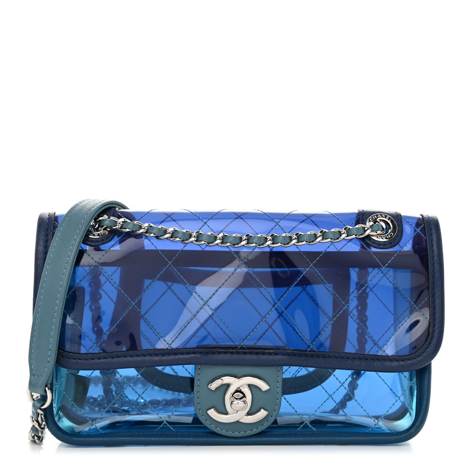 Chanel PVC Lambskin Stitched Mini Coco Splash Flap Blue 1 of 11