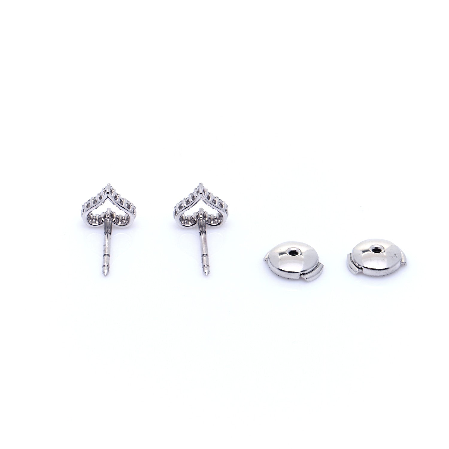 Tiffany Platinum Diamond Extra Mini Heart Earrings 2 of 7