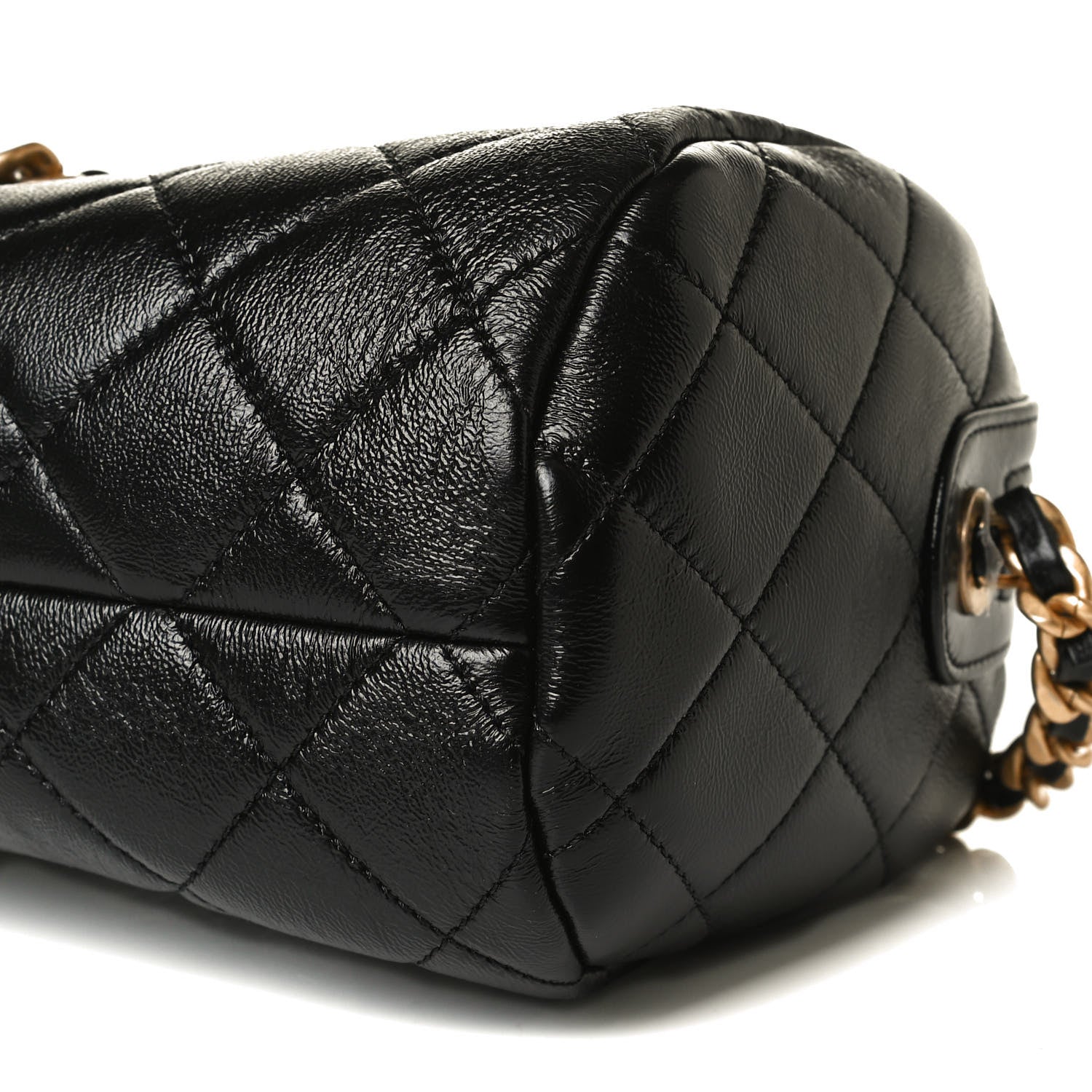 Chanel Shiny Lambskin Quilted Fashion Therapy Bowling Bag Black 18 of 25