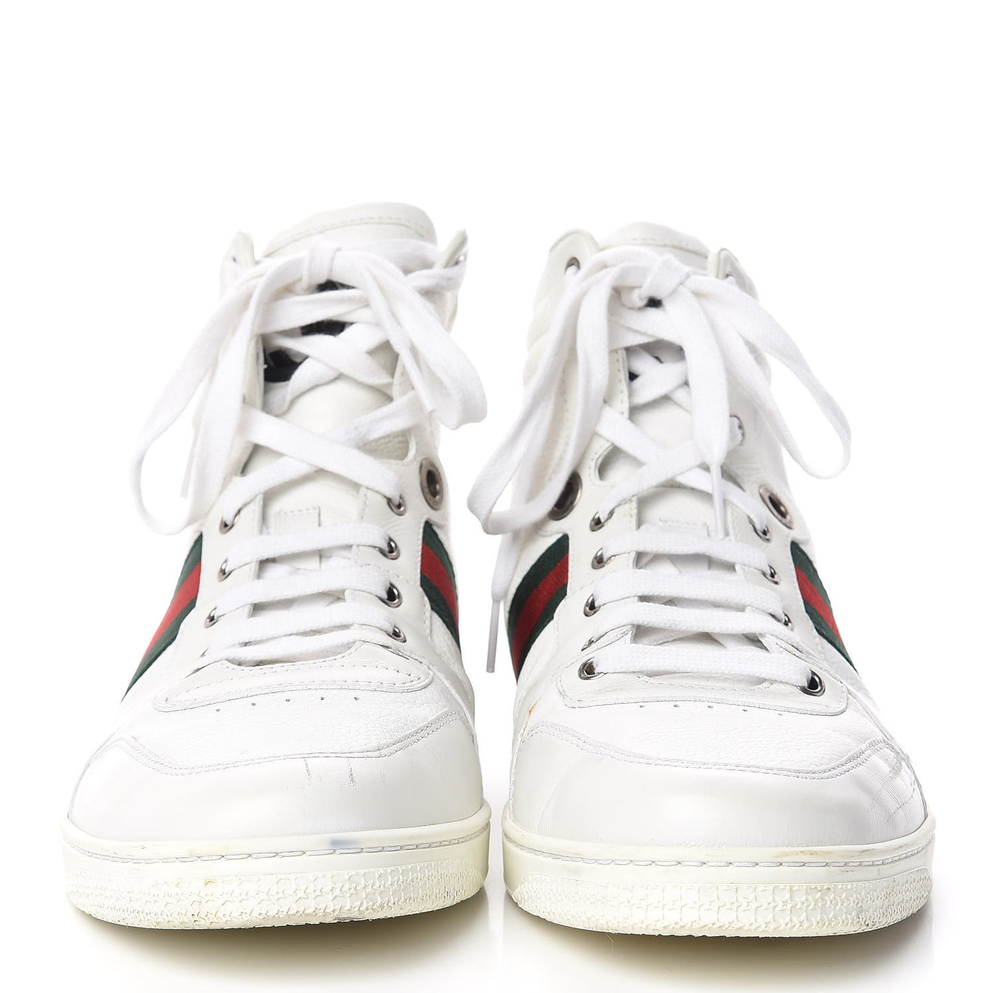 Calfskin Web Mens Coda High Top Sneakers 9 White