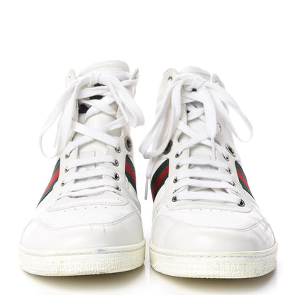 Gucci Calfskin Web Mens Coda High Top Sneakers 9 White 2 of 14