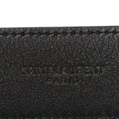 Saint Laurent Grained Calfskin Monogram Cassandre Square Buckle Belt 85 34 Black 5 of 6