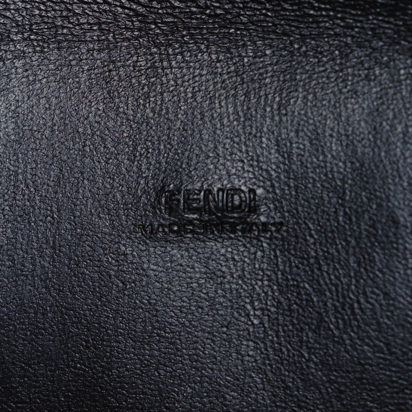 Vitello Soft F is Fendi Bi-Color FF 1974 Embossed Envelope Pouch Maya Black