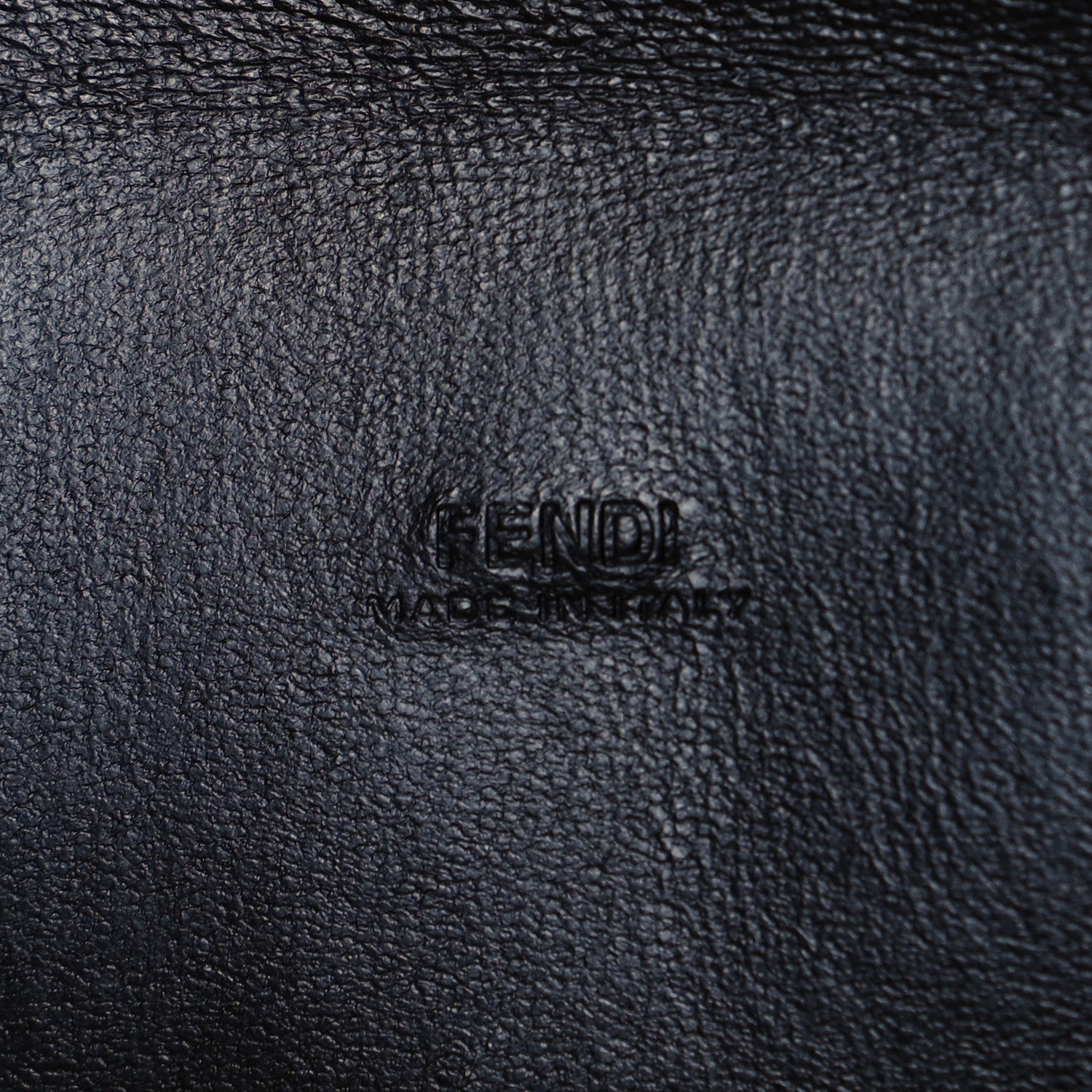 Fendi Vitello Soft F is Fendi Bi-Color FF 1974 Embossed Envelope Pouch Maya Black 5 of 8