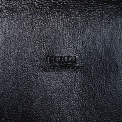Fendi Vitello Soft F is Fendi Bi-Color FF 1974 Embossed Envelope Pouch Maya Black 5 of 8