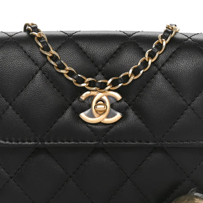Chanel Lambskin Quilted Pearl Crush Clutch With Chain Black 4 of 11