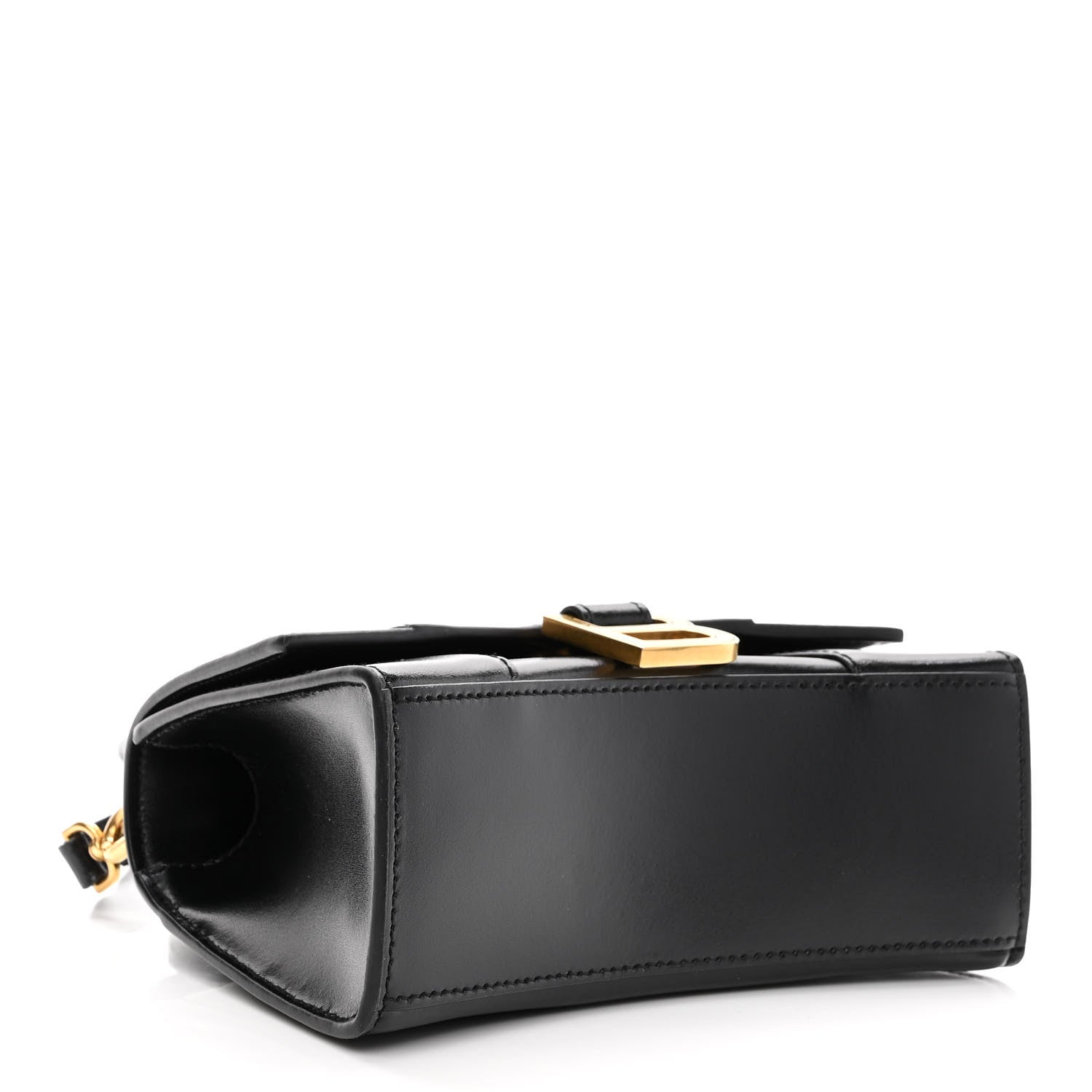 Balenciaga Shiny Box Calfskin Hourglass Top Handle Bag XS Black 4 of 10