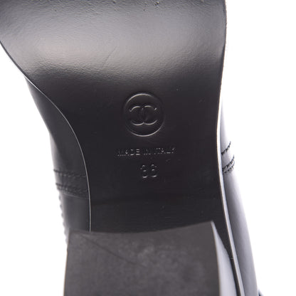 Chanel Calfskin Patent Cap Toe Short Boots 36 Black 6 of 10