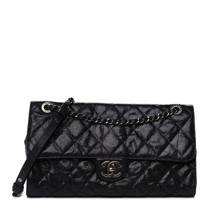 Chanel Crumpled Grained Calfskin Jumbo CC Crave Flap Black 1 of 13