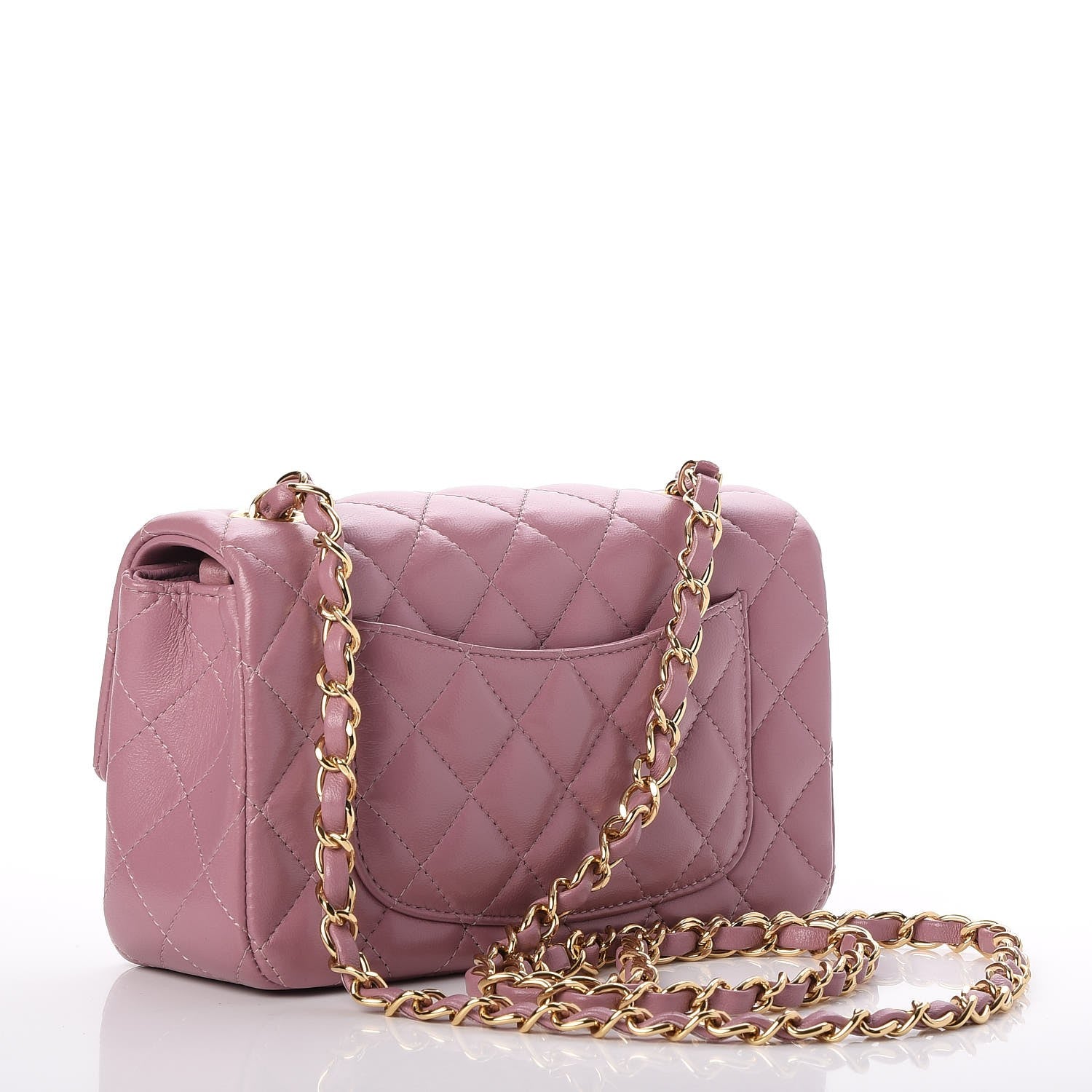 Chanel Lambskin Quilted Mini Rectangular Flap Pink 3 of 7