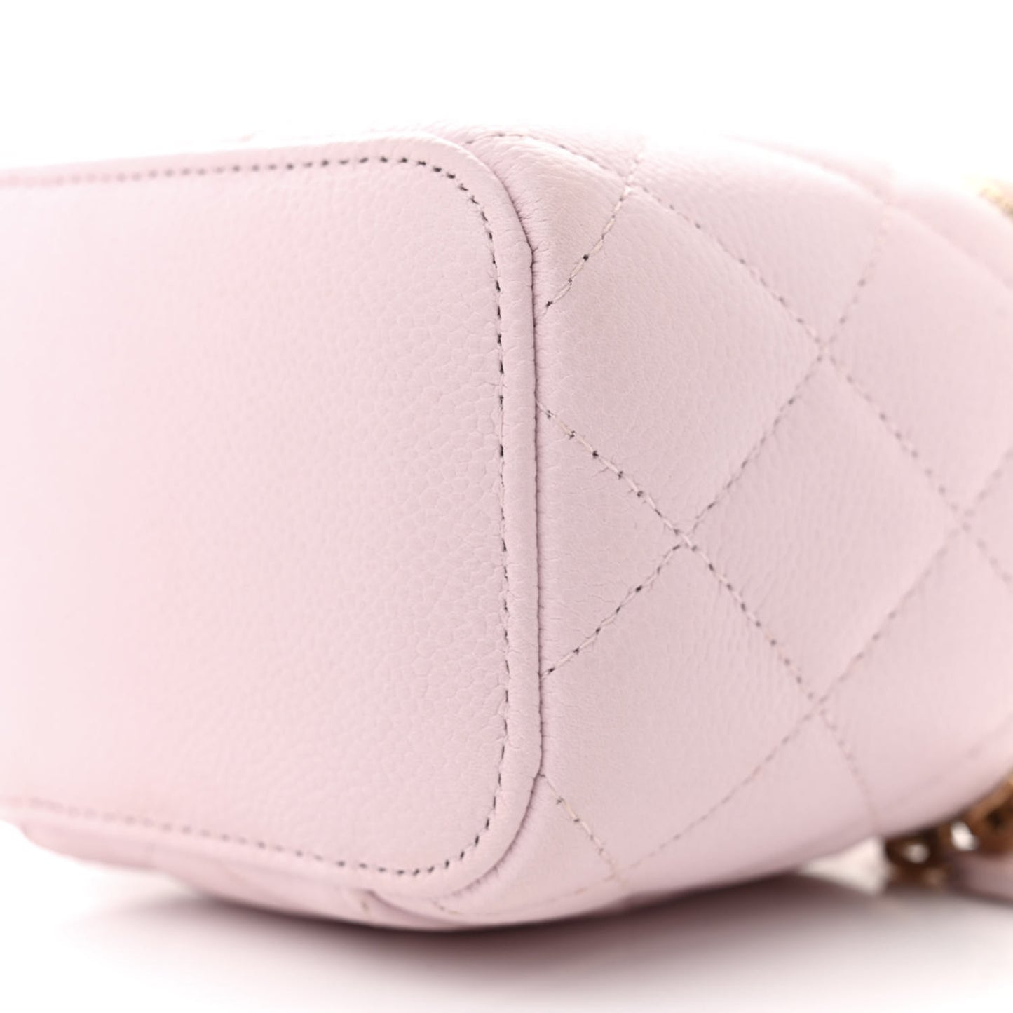 Caviar Quilted Tiny CC Mini Vanity Case With Chain Light Pink