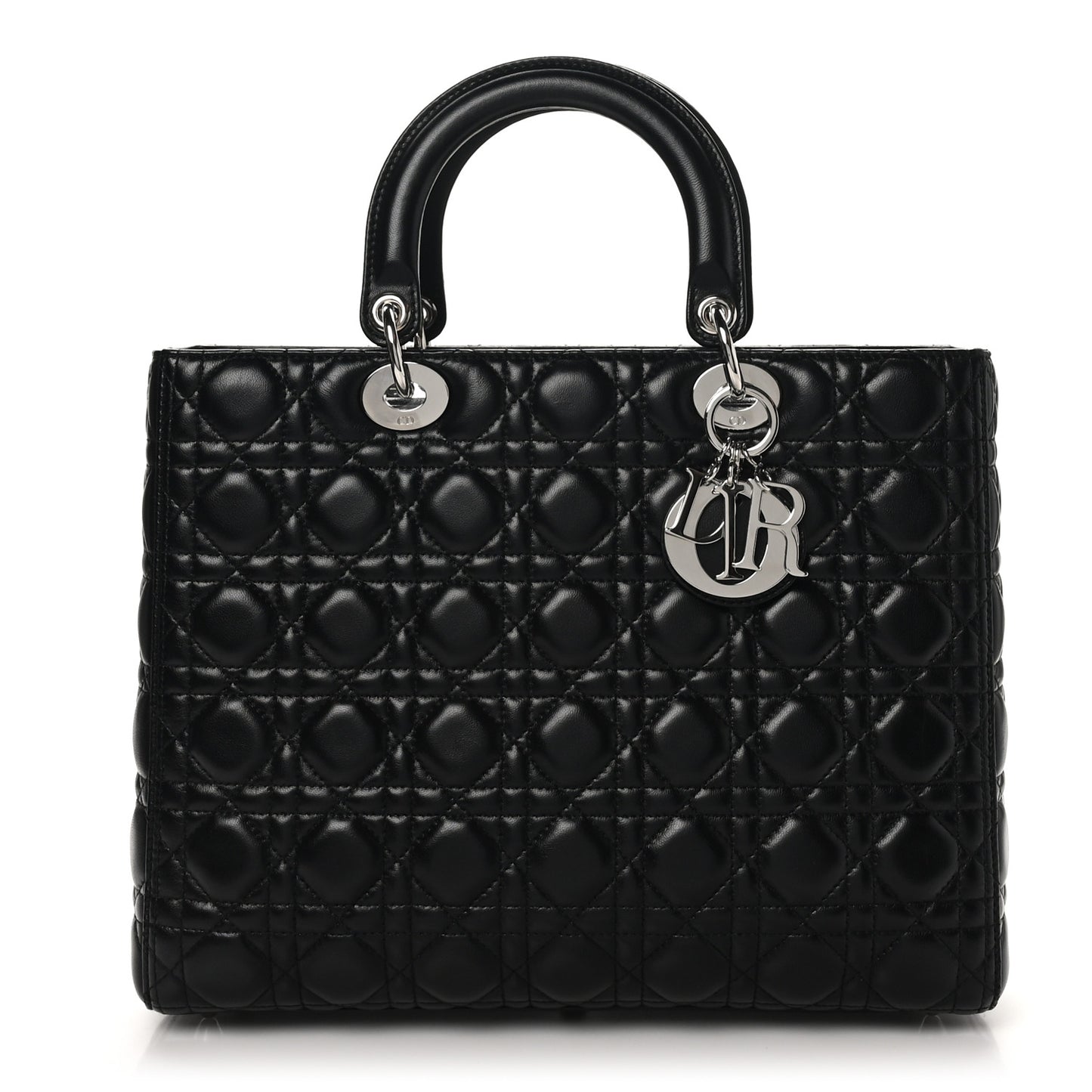 Lambskin Cannage Large Lady Dior Black