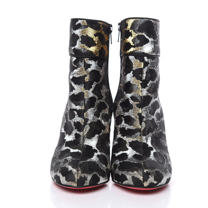 Christian Louboutin Jacquard Feline Moulamax 85 Booties 36 Black Gold 4 of 9