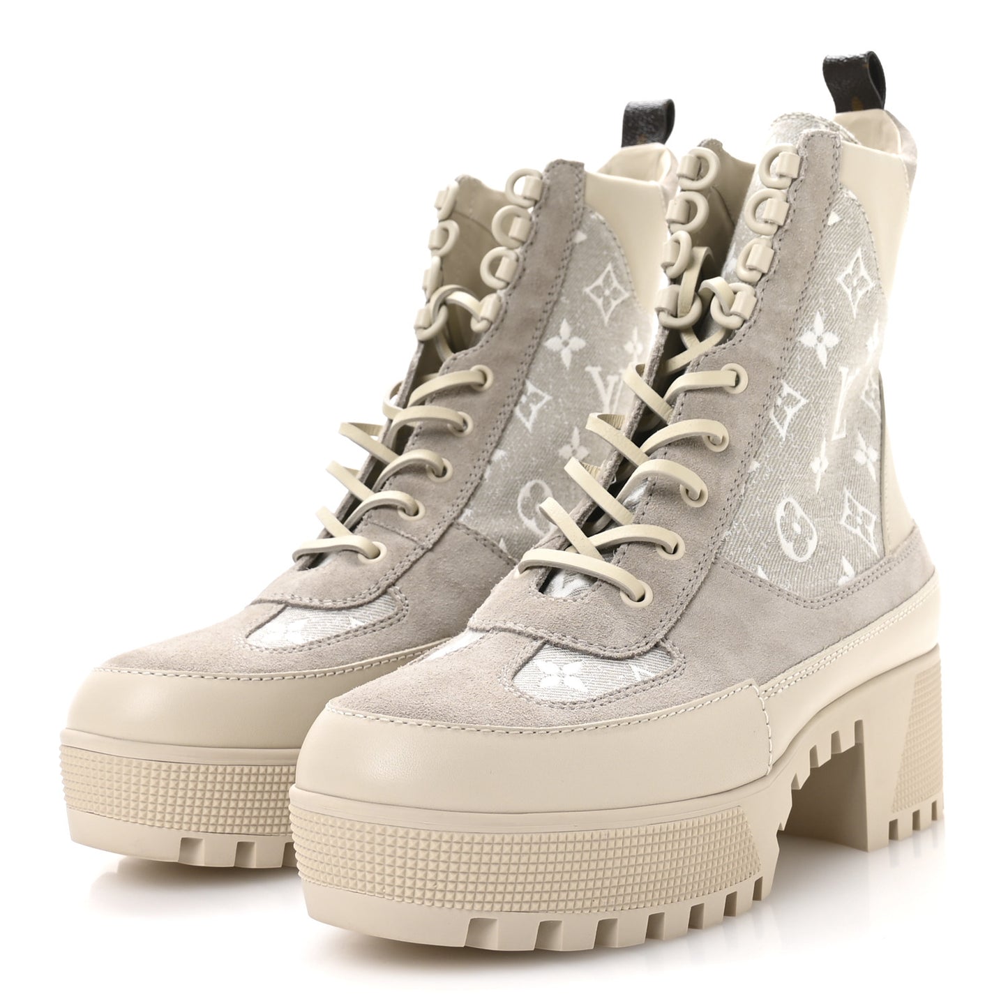 Suede Calfskin Laureate Platform Desert Boots 39.5 Taupe