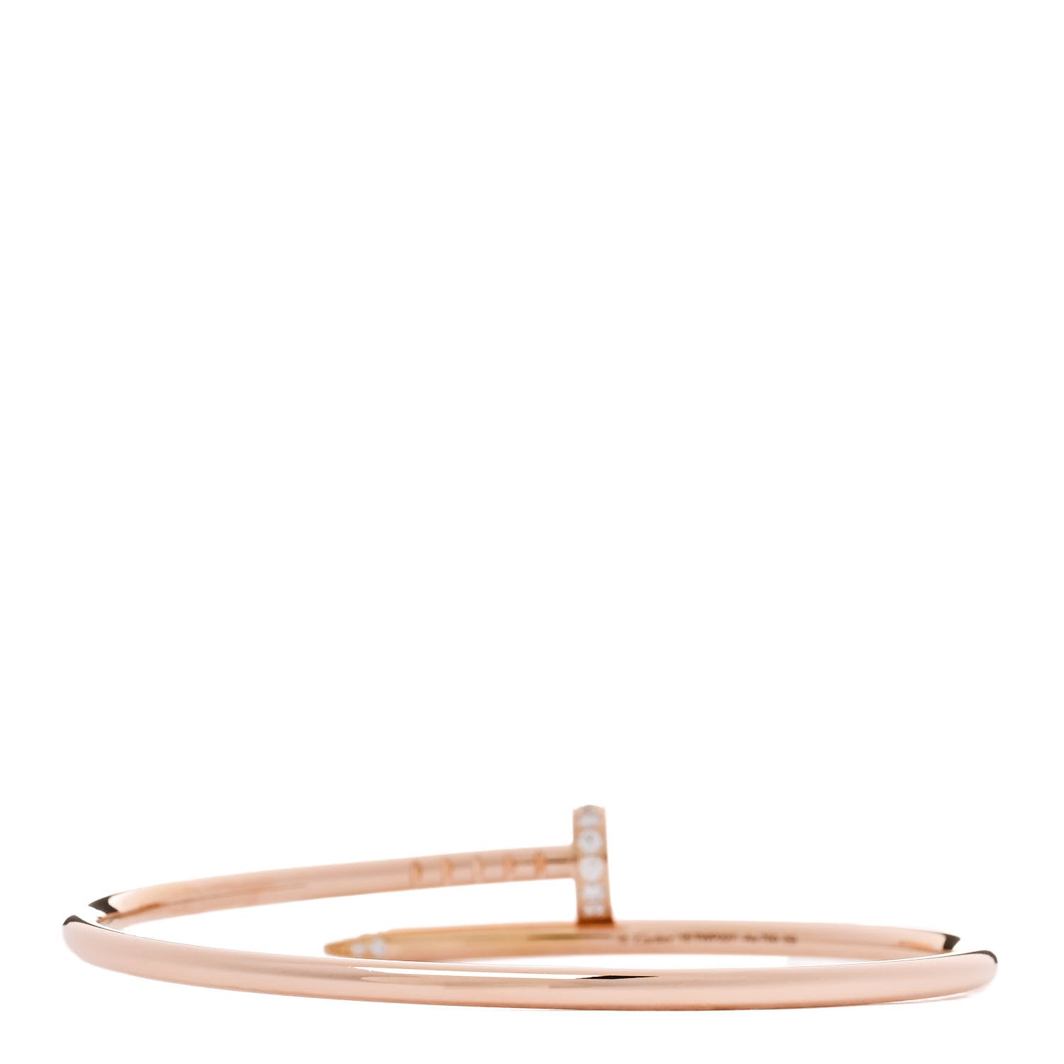 Cartier 18K Pink Gold Diamond Small Juste Un Clou Bracelet 15 2 of 5