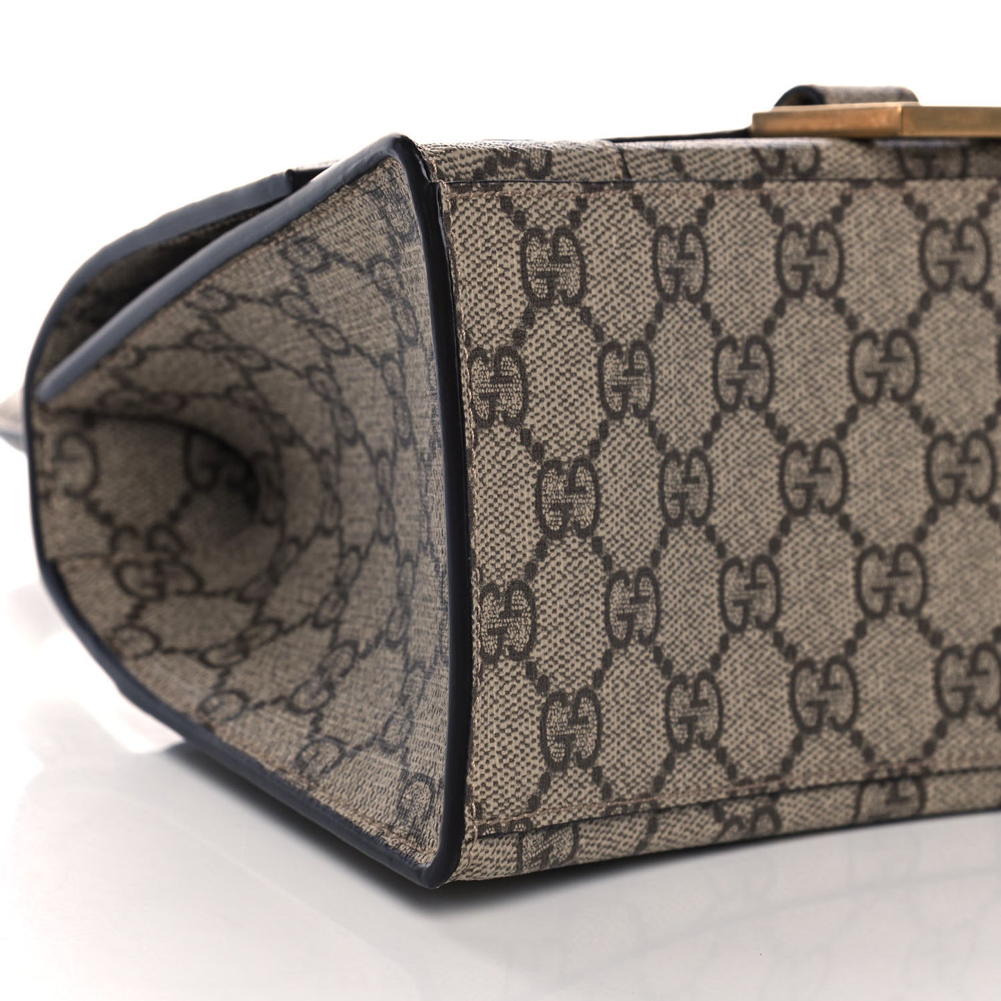 X GUCCI GG Supreme Monogram Small Hourglass Top Handle Bag Beige Ebony