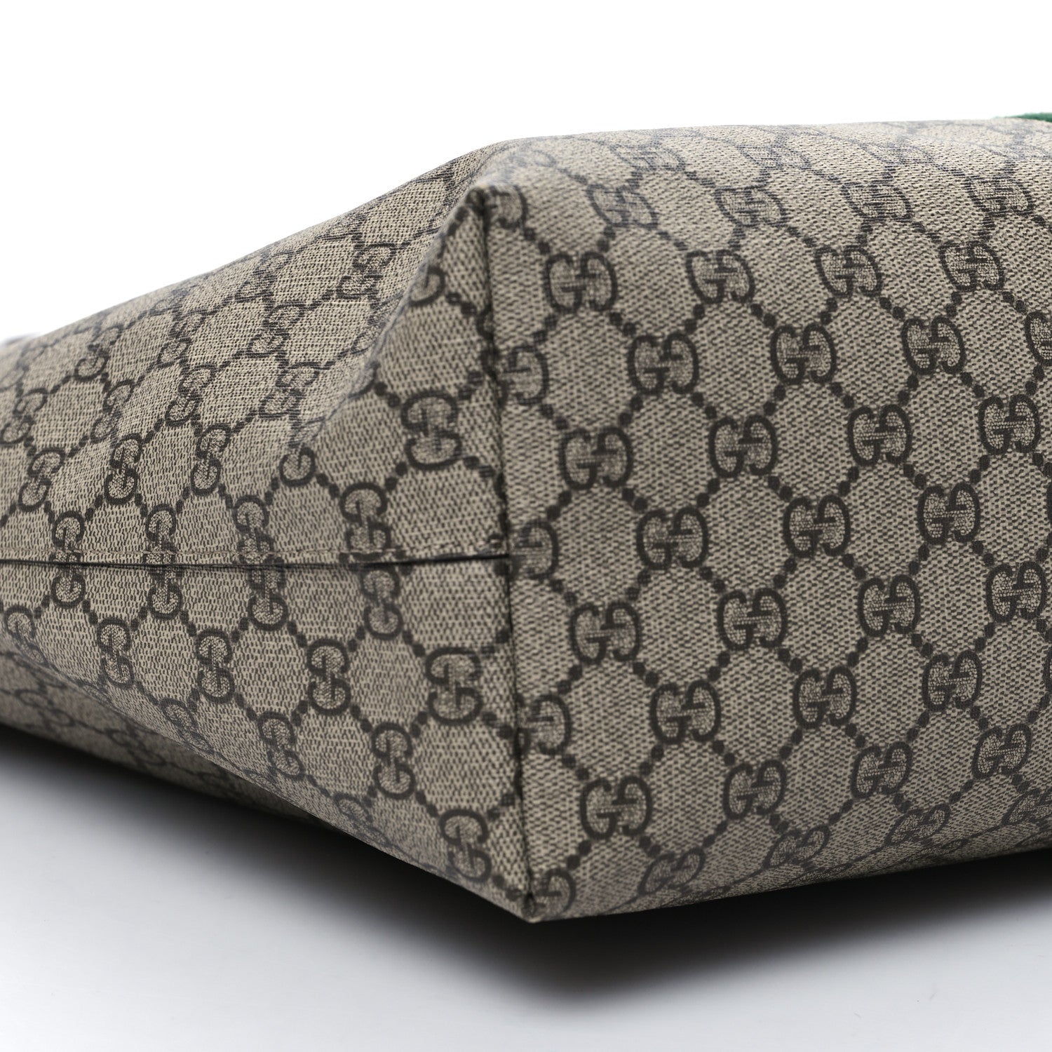Gucci GG Supreme Monogram Textured Calfskin Web Medium Ophidia Shopping Tote Beige Ebony New Acero 8 of 10