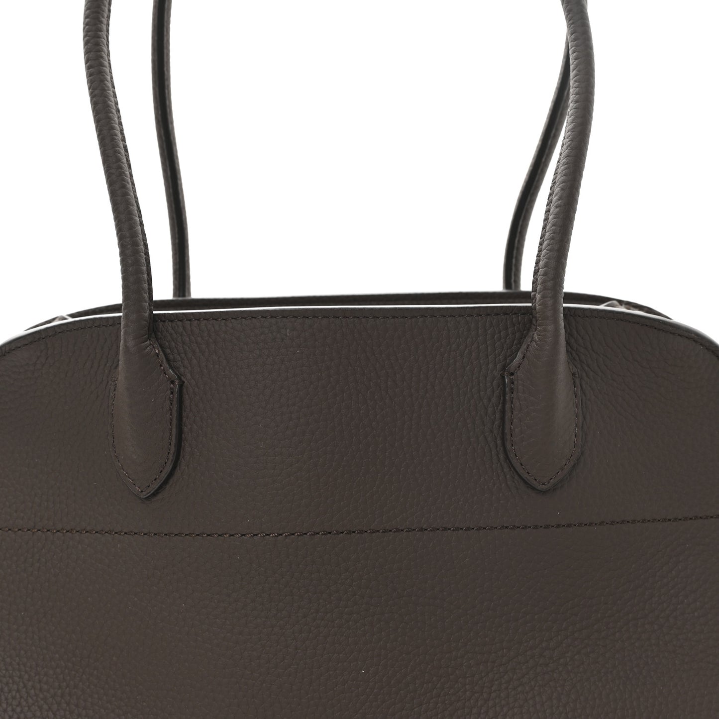 Matte Grained Calfskin Margaux Shoulder 12 Deep Brown