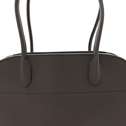 The Row Matte Grained Calfskin Margaux Shoulder 12 Deep Brown 7 of 10