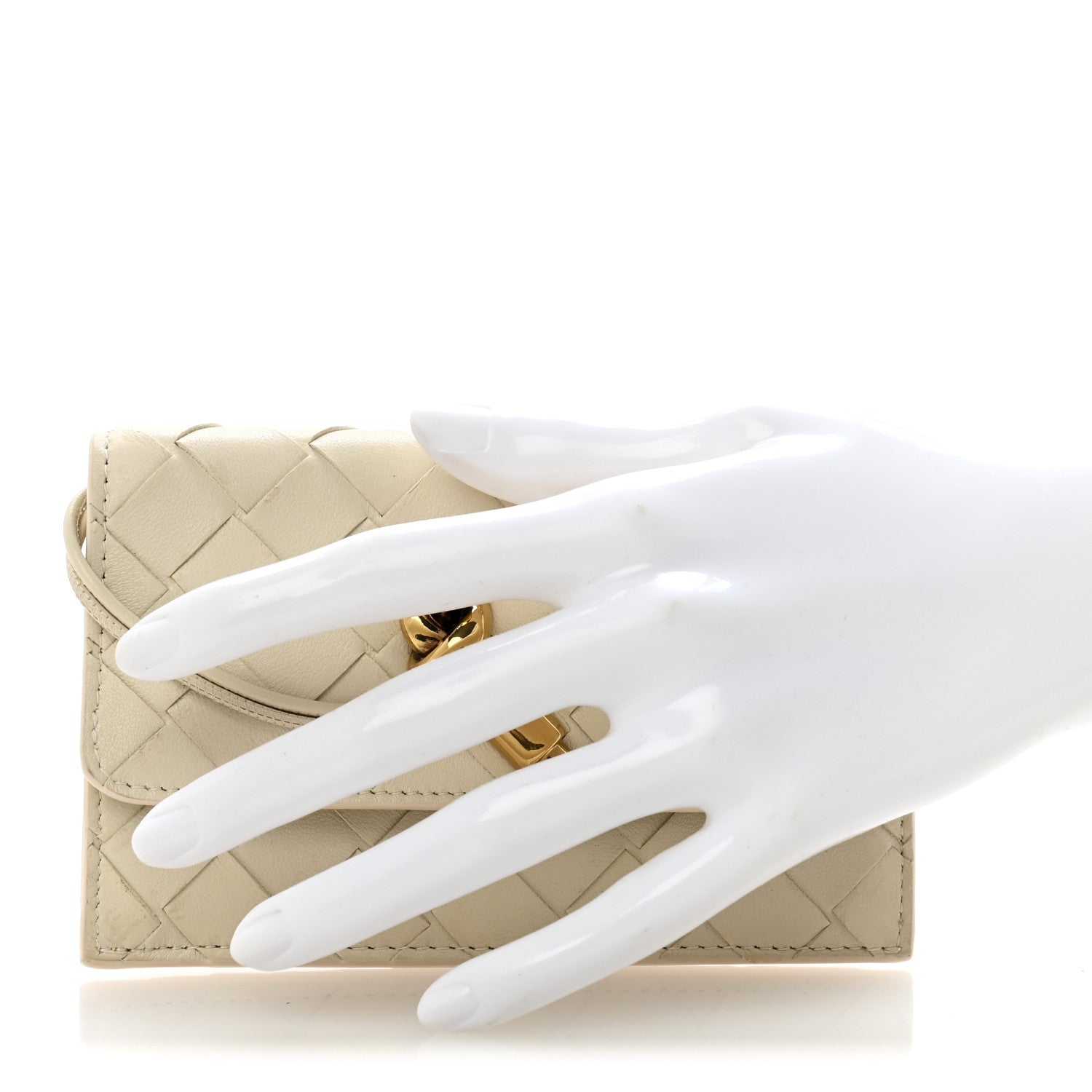 Bottega Veneta Nappa Intrecciato Andiamo Flap Card Case White 2 of 8