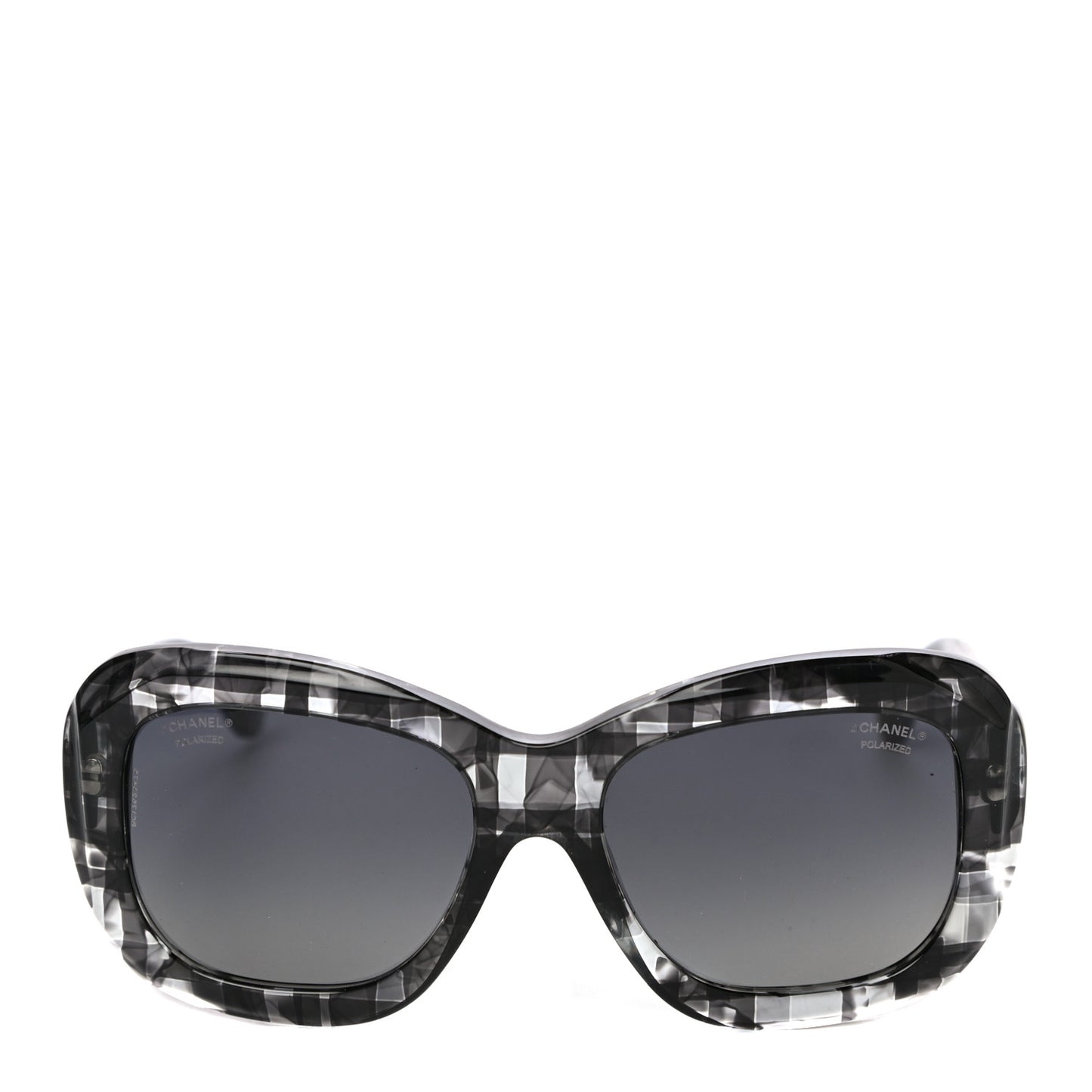 Acetate Square Plaid Frame Sunglasses 5324 Grey