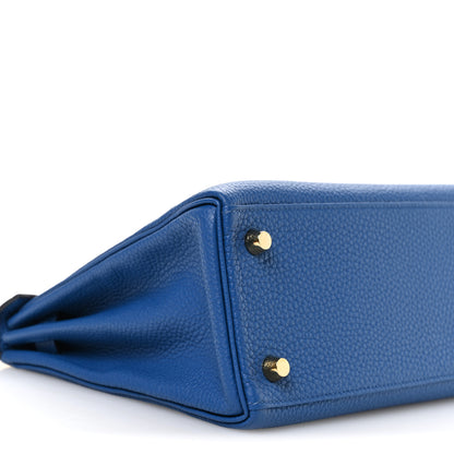 Hermes Togo Kelly Retourne 25 Bleu France 9 of 11
