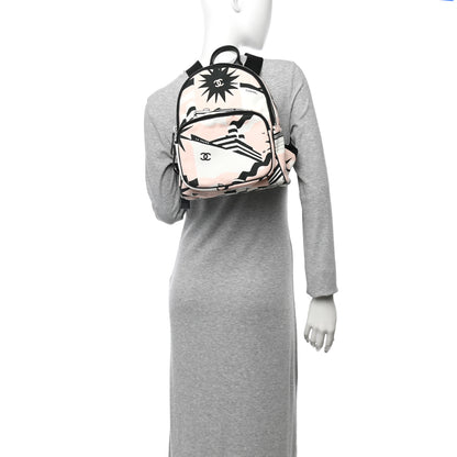 Chanel Canvas Cruise La Pausa Print Backpack Pink White Black 2 of 10