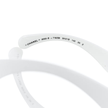 Chanel Acetate Metal Square Folding Sunglasses 6055-B White 5 of 12