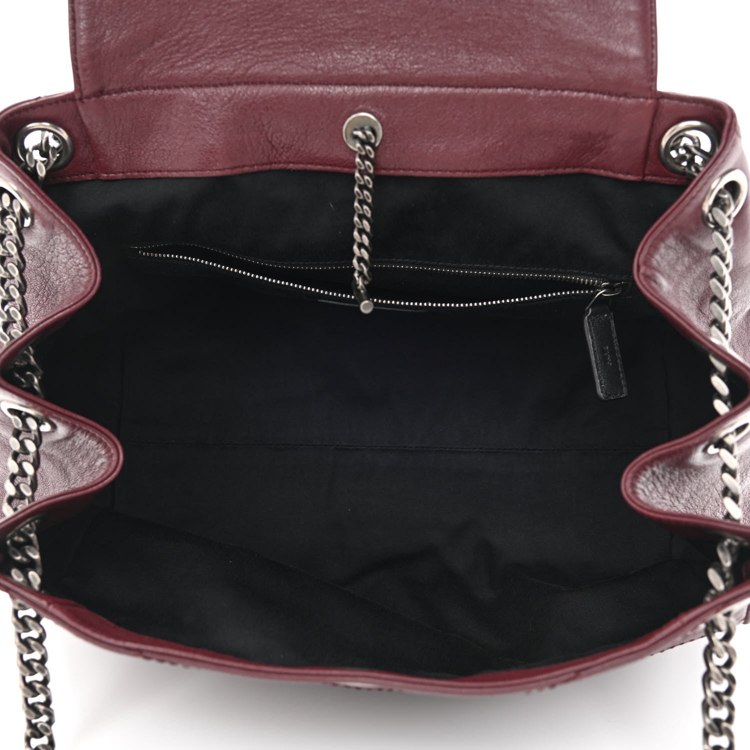 Saint Laurent Vintage Lambskin Chevron Monogram Medium Nolita Amaranto 5 of 10