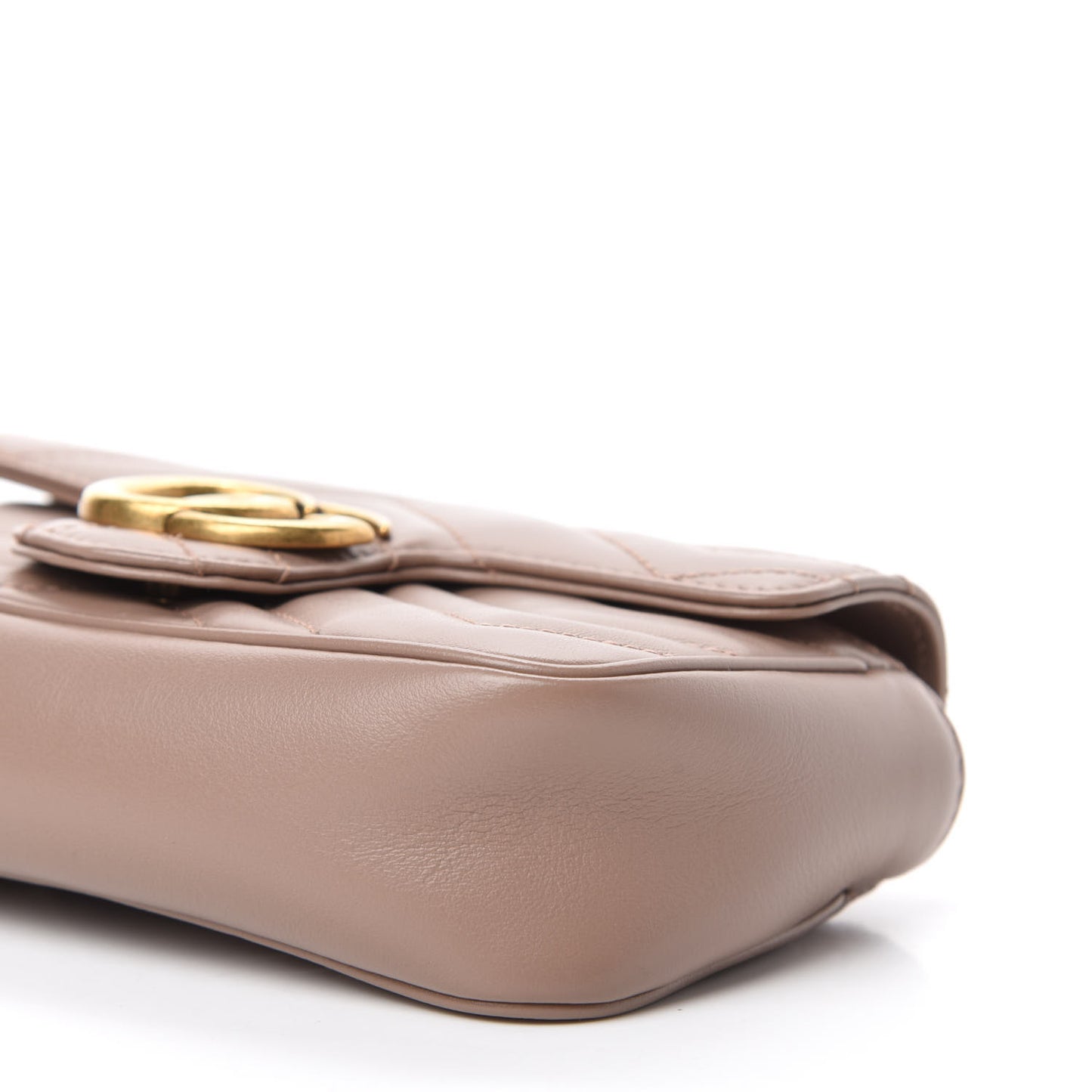 Calfskin Matelasse Super Mini GG Marmont Shoulder Bag Porcelain Rose