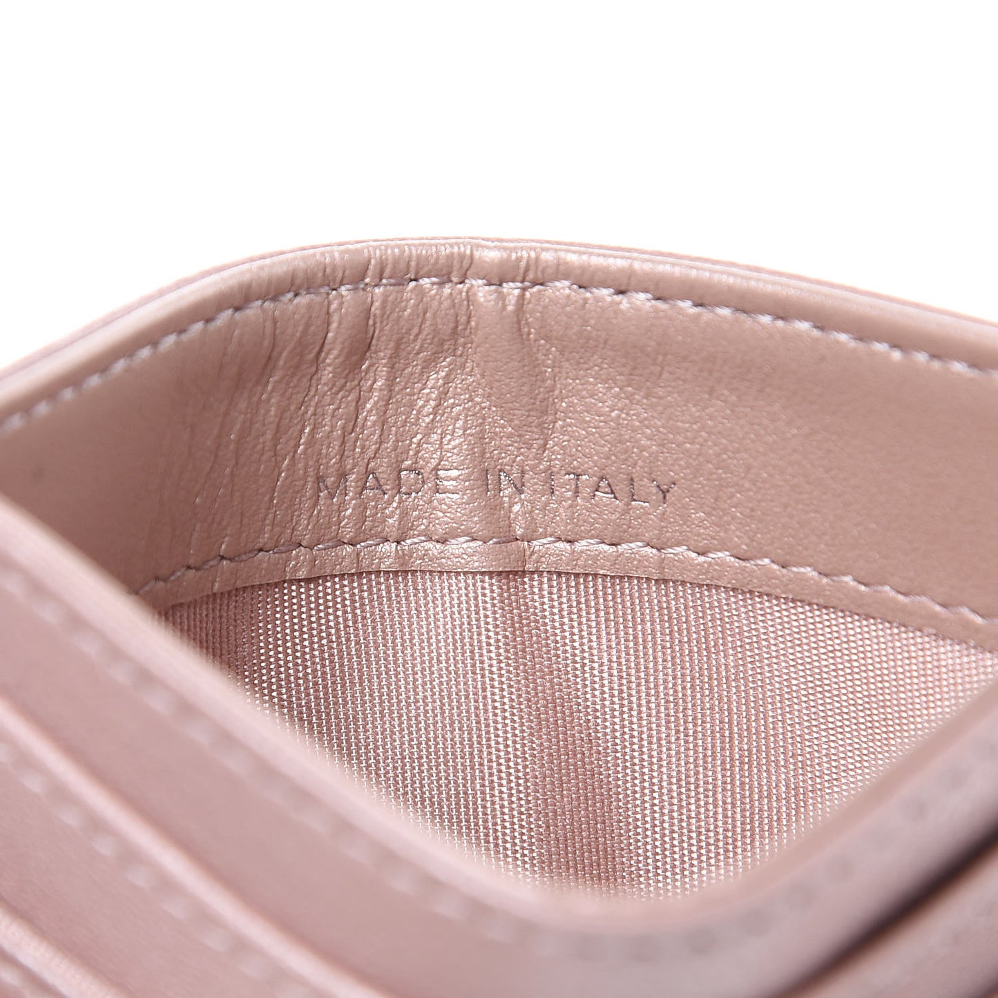 Goatskin Camellia Embossed Card Holder Light Pink