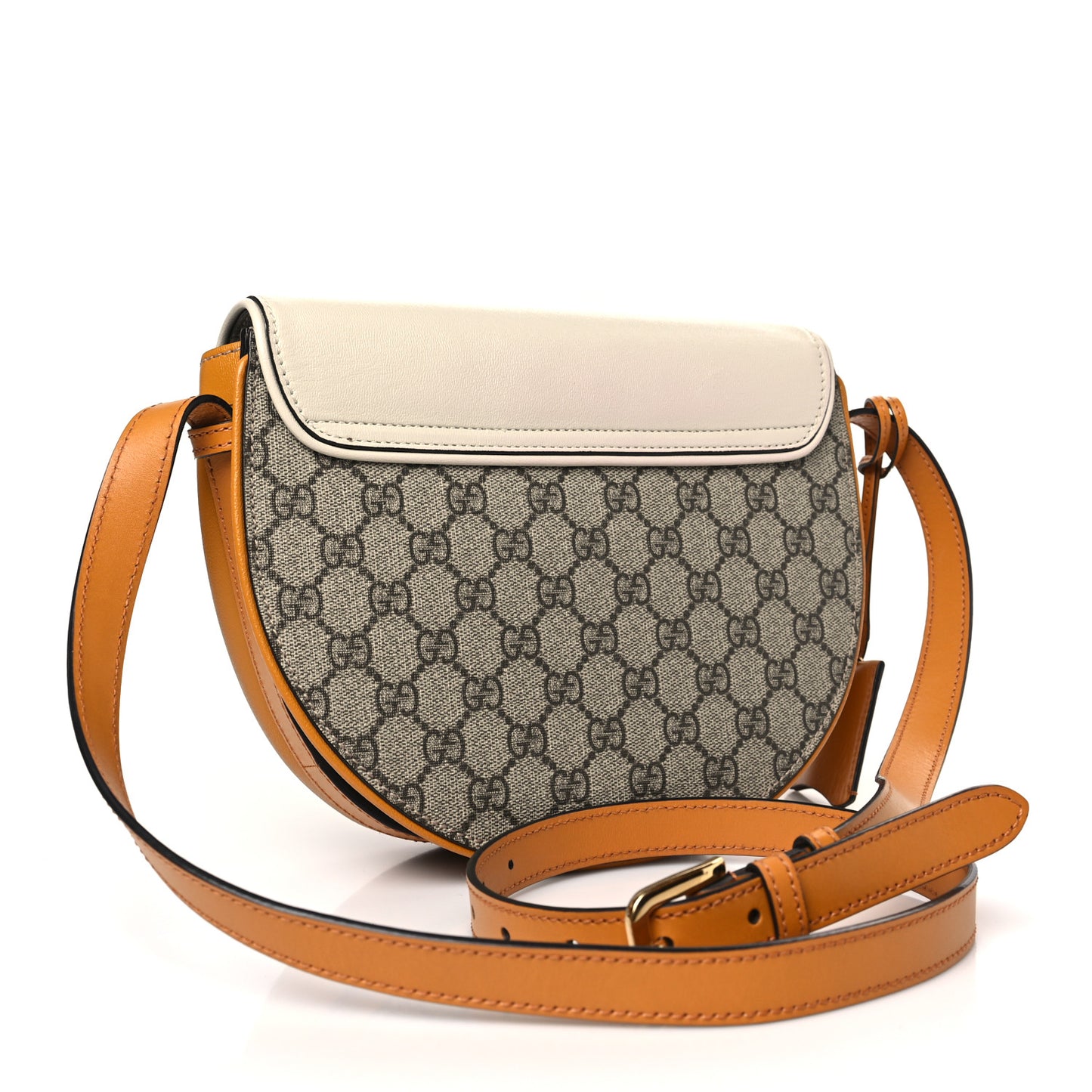 GG Supreme Monogram Calfskin Small Padlock Messenger Shoulder Bag Beige Mystic White Sun Oil