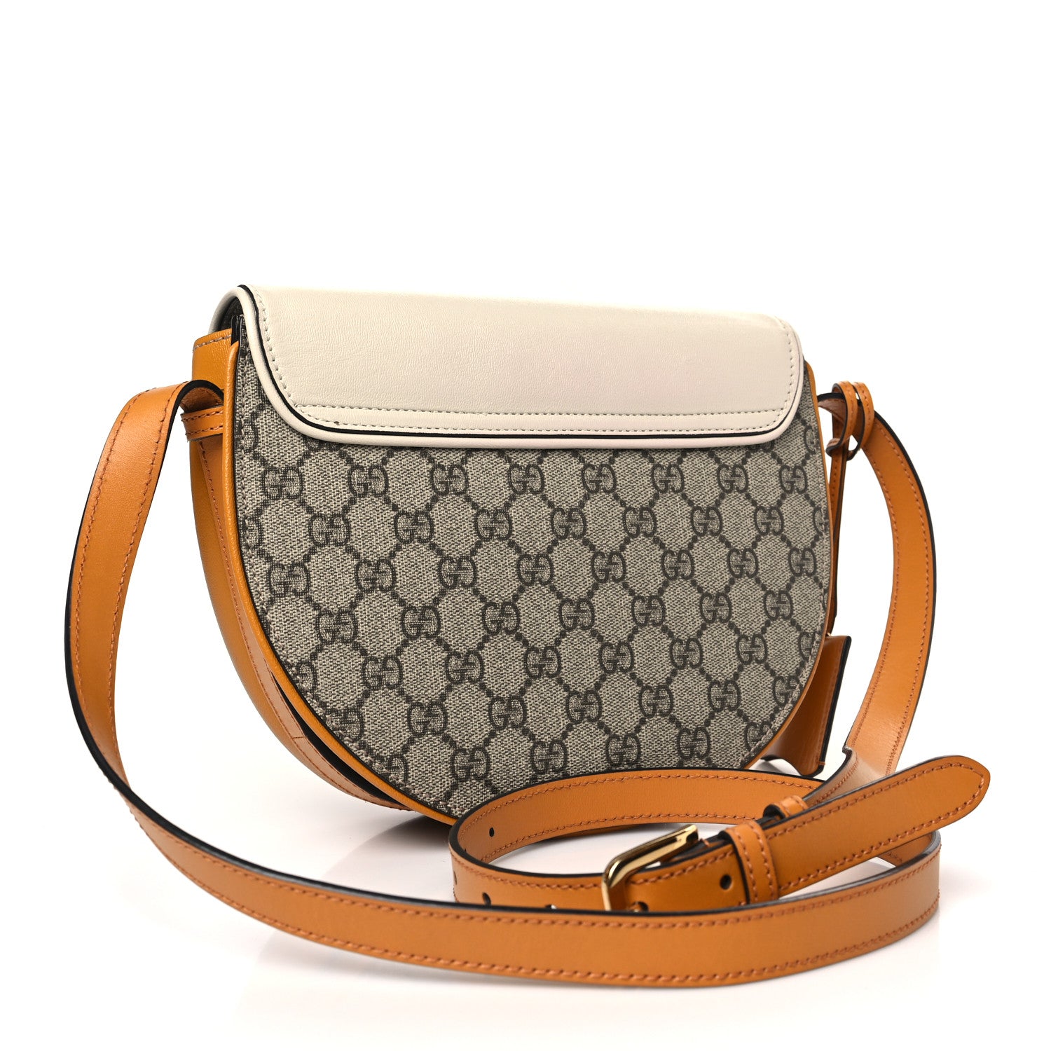 Gucci GG Supreme Monogram Calfskin Small Padlock Messenger Shoulder Bag Beige Mystic White Sun Oil 3 of 9