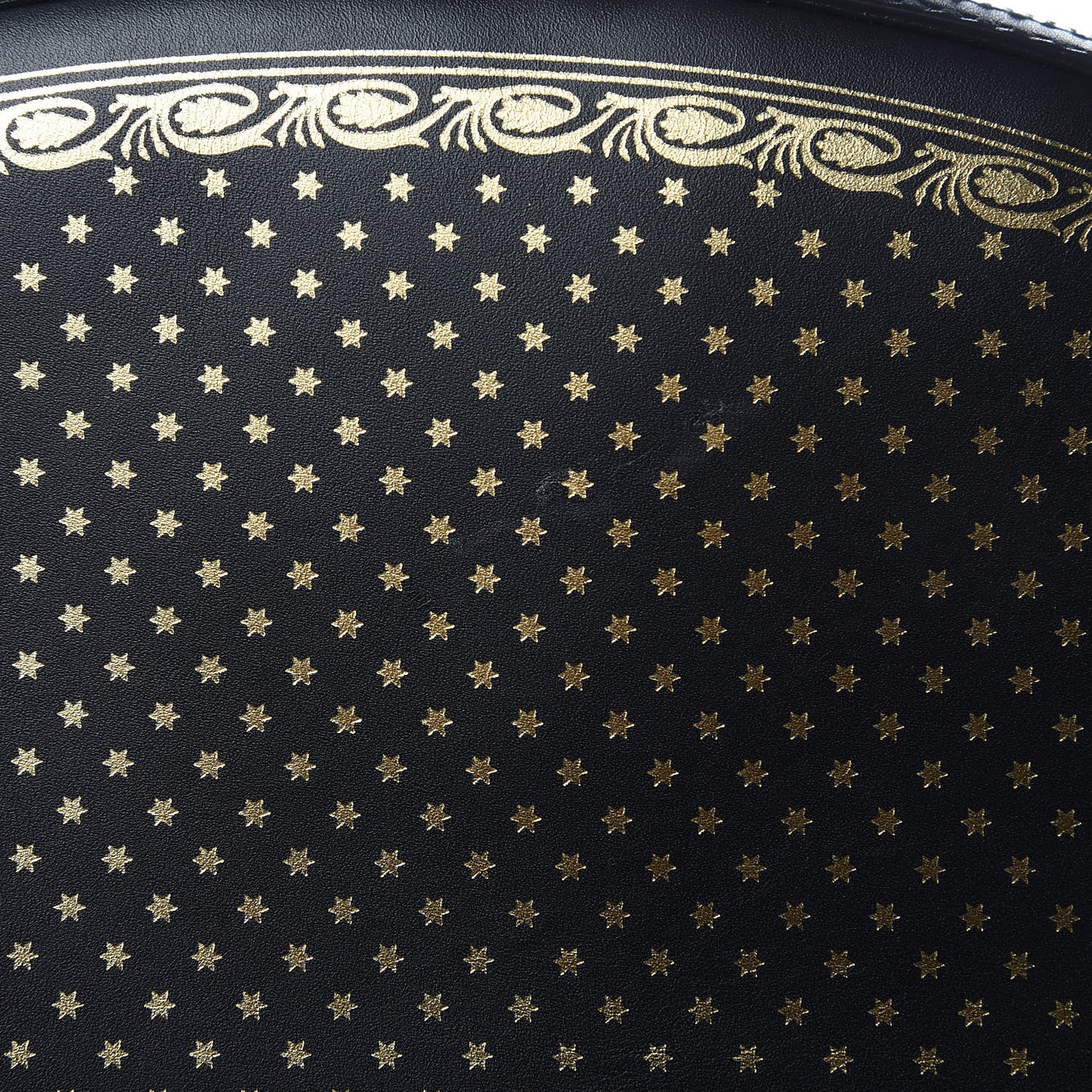 X SEGA Calfskin GUCCY Stars Dome Backpack Black Gold
