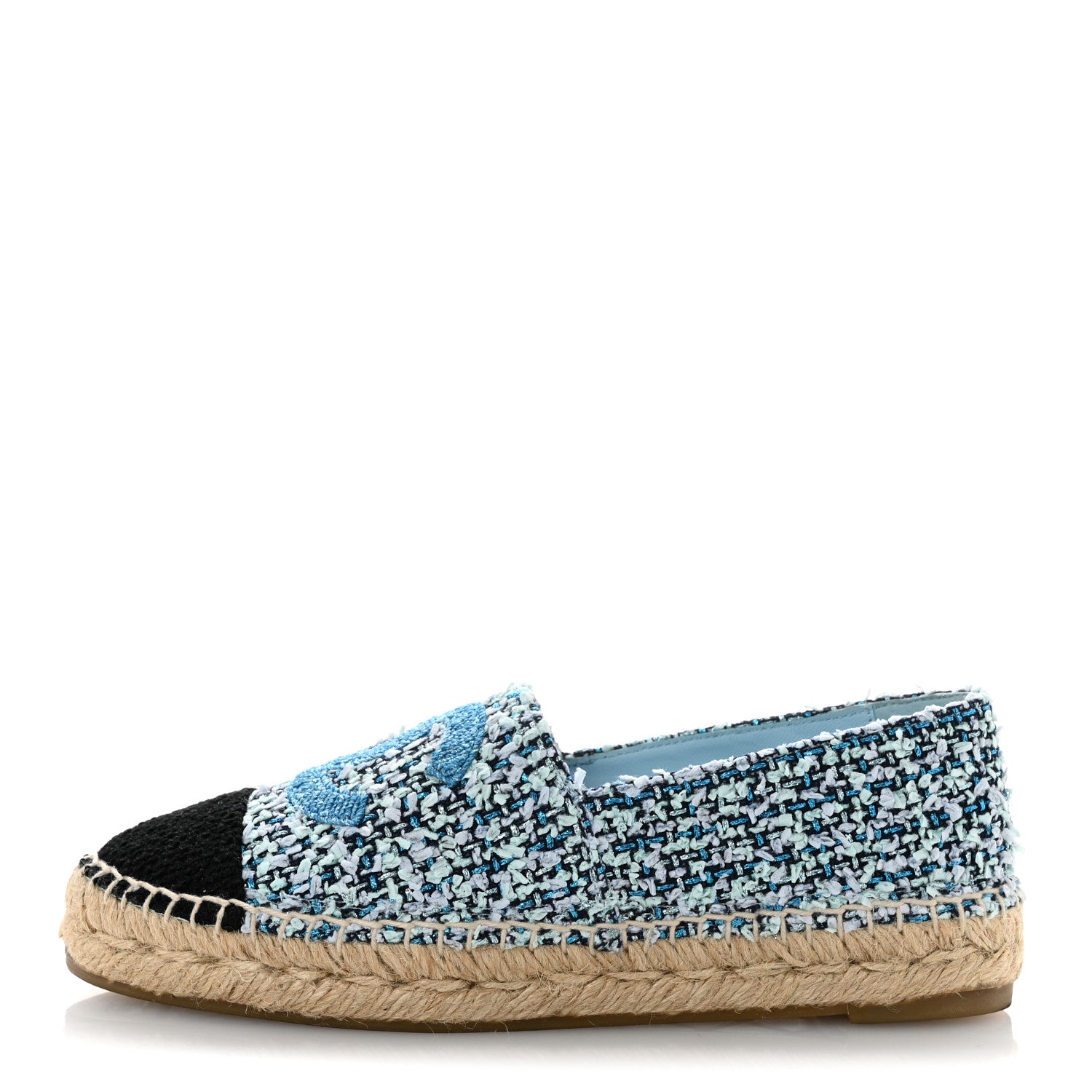 Navy and Green Tweed Espadrilles