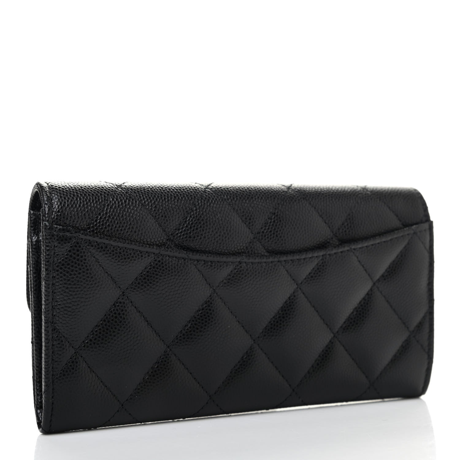 Chanel Caviar Quilted Medium Gusset Flap Wallet Black 2 of 4