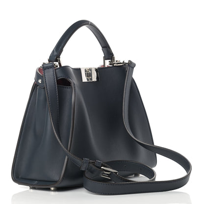 Fendi Vitello Medium Peekaboo Iconic Essentially Satchel Blue Notte Flamingo Black Cherry 4 of 12