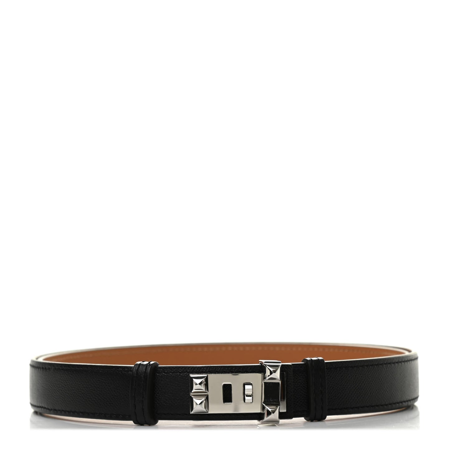 Madame Calfskin 24mm Collier De Chien Belt Black