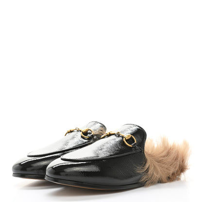 Gucci Calfskin Fur Womens Princetown Slippers 35 Black 3 of 8
